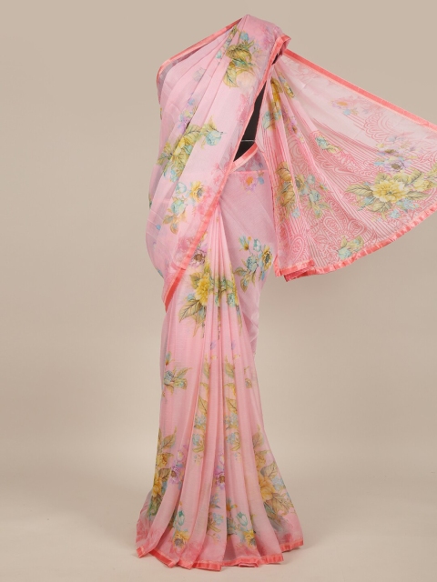 

Pothys Pink & Green Floral Saree