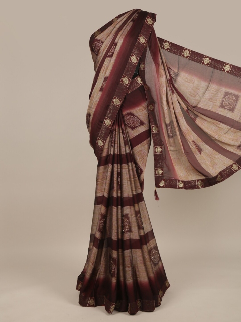 

Pothys Mauve & Beige Floral Printed Saree