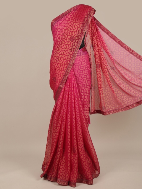 

Pothys Magenta Sequinned Saree
