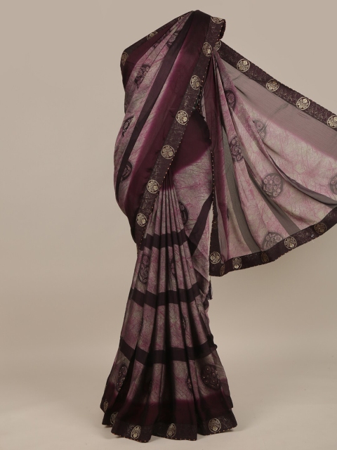 

Pothys Purple & Black Floral Saree