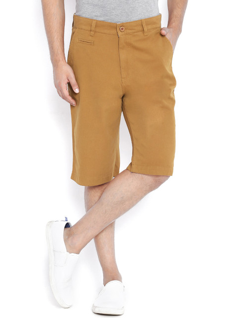 

IVOC Men Khaki Solid Slim Fit Chino Shorts