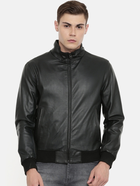 

MONOCHROME Men Black Insulator Leather Jacket