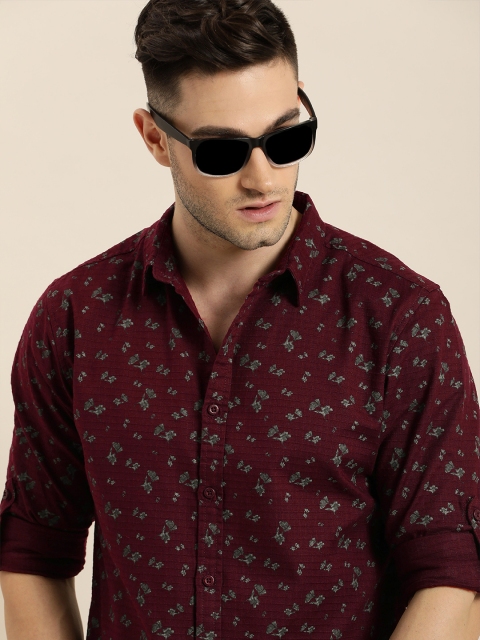 

Moda Rapido Men Maroon Slim Fit Floral Printed Casual Shirt
