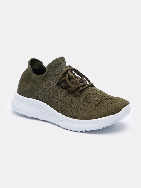 

shoexpress Men Green Textile Regular Training or Gym Shoes