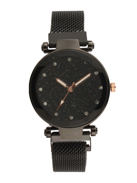 

FLUID Women Black Embellished Dial & Bracelet Style Straps Analogue Watch FL21-Mag-05-BK