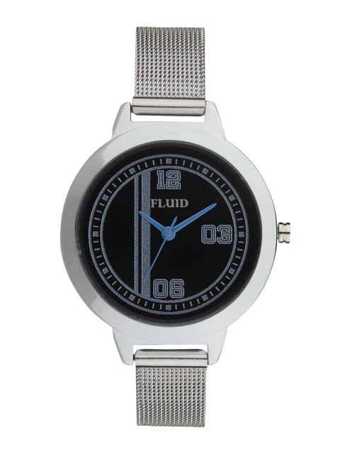 

FLUID Women Black Printed Dial & Silver Toned Straps Analogue Watch FL21-0074-BK