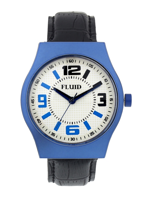 

FLUID Men White Dial & Black Leather Straps Analogue Watch FL21-716-WH01