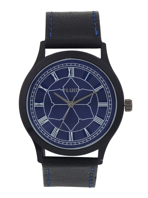 

FLUID Men Blue Printed Dial & Black Leather Straps Analogue Watch FL21-717-BL01