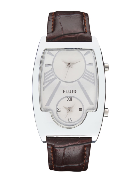 

FLUID Men White Dial & Brown Leather Straps Analogue Watch FL21-903-WH01