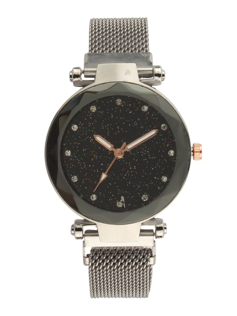 

FLUID Women Black & Silver Toned Bracelet Style Straps Analogue Watch FL21-Mag-05-SL