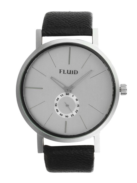 

FLUID Men Grey Dial & Black Textured Leather Straps Analogue Watch FL21-916-BK