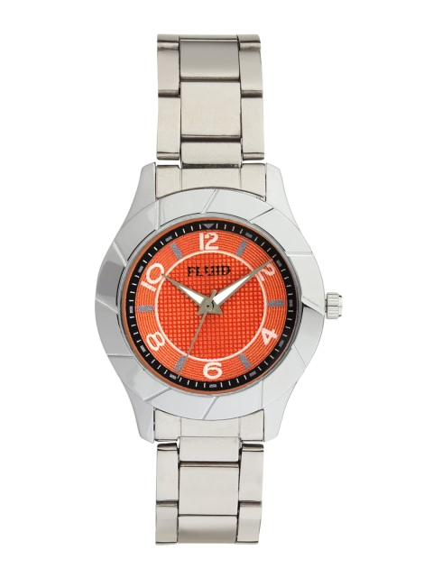 

FLUID Women Orange Dial & Silver Toned Bracelet Style Straps Analogue Watch FL21-0039-OR