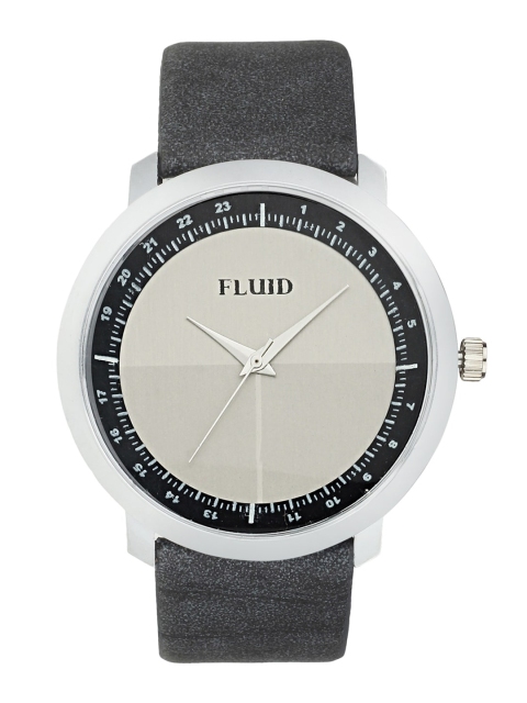 

FLUID Men Silver-Toned Dial & Grey Leather Straps Analogue Watch FL21-925-GRY