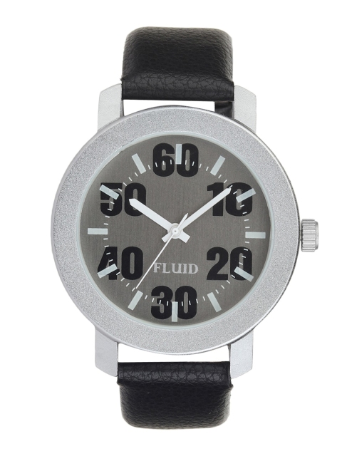 

FLUID Men Grey Dial & Black Leather Straps Analogue Watch FL21-3121-GRY