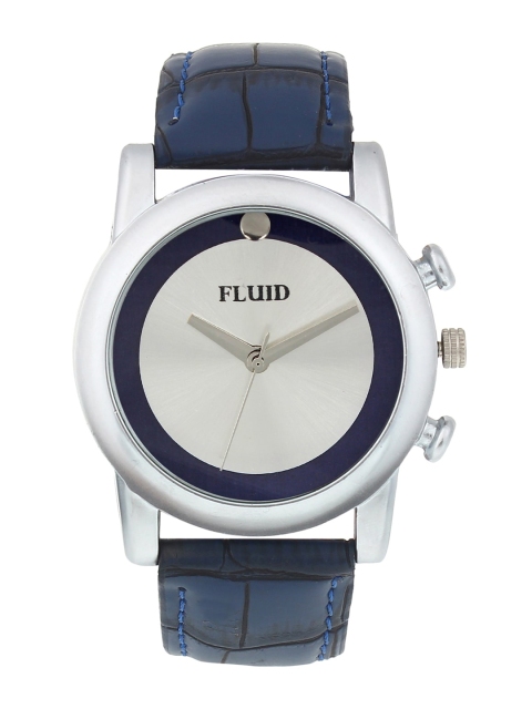 

FLUID Men Silver-Toned Dial & Blue Leather Straps Analogue Watch FL21-718-BL01