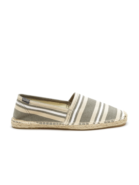 

Soludos Men Olive Green Striped Espadrilles