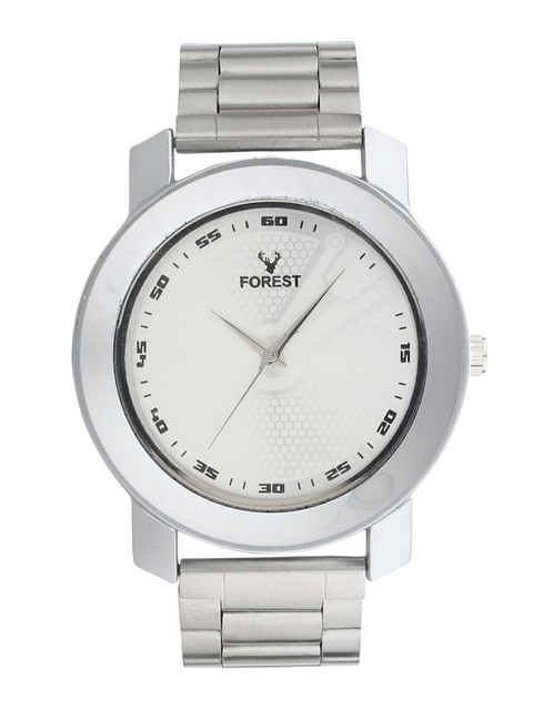 

Hobforestessentials Men White Dial & Silver Bracelet Straps Analogue Watch FR21-232-SL