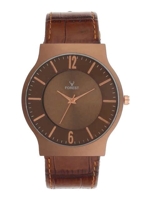 

Hobforestessentials Men Brown Dial & Brown Leather Straps Analogue Watch FR21-282-BR