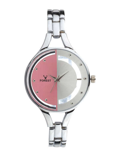 

Hobforestessentials Women Silver-Toned Printed Dial & Silver Toned Bracelet Style Straps Analogue Watch