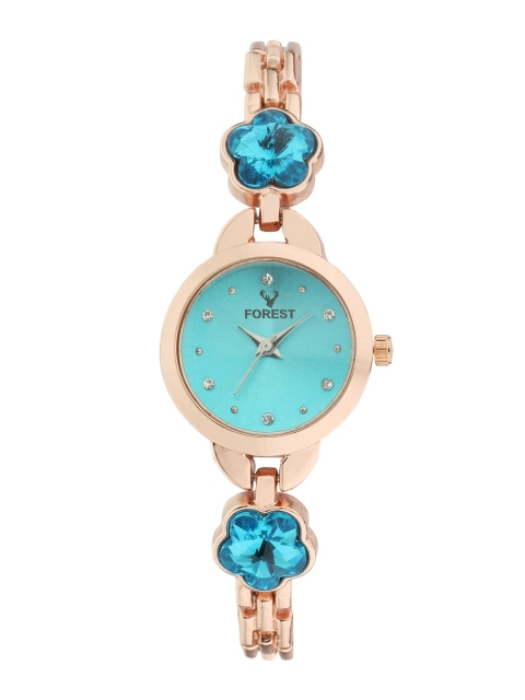 

Hobforestessentials Women Blue Dial & Rose Gold Toned Straps Analogue Watch FR21-207-RGBL