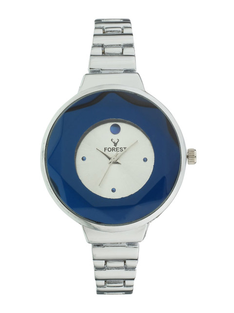 

Hobforestessentials Women Silver-Toned Embellished Dial & Silver Toned Bracelet Style Straps Analogue Watch