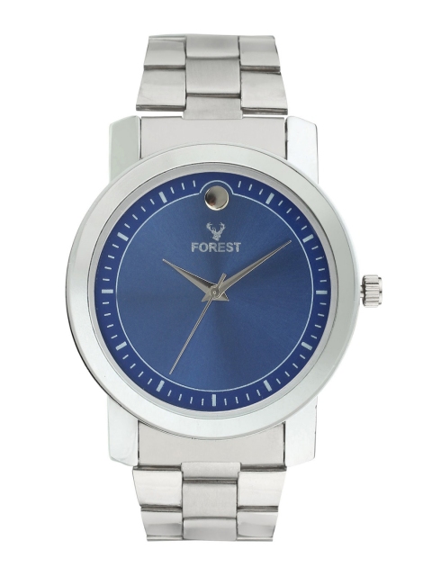 

Hobforestessentials Men Blue Dial & Silver Toned Bracelet Style Analogue Watch FR21-259-BL