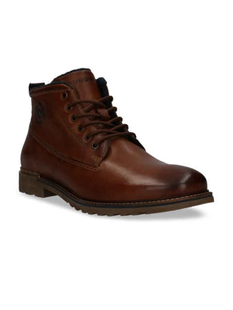 

Bugatti Men Brown Leather Flat Boots