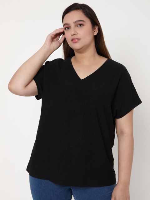 

Vero Moda Women Black Extended Sleeves Oversized Fit T-shirt