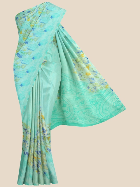 

Kalamandir Blue & Green Floral Saree