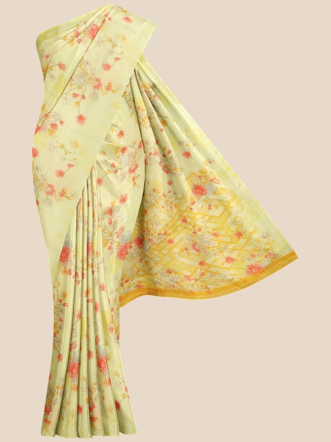 

Kalamandir Yellow & Pink Floral Saree