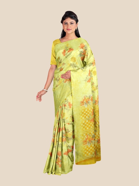 

Kalamandir Yellow & Orange Floral Saree