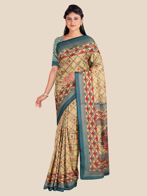 

Kalamandir Orange & Beige Ethnic Motifs Printed Saree