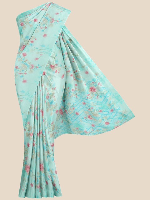 

Kalamandir Blue & Red Floral Saree