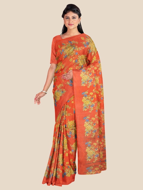 

Kalamandir Women Red Printed Silk Blend Saree with Blouse