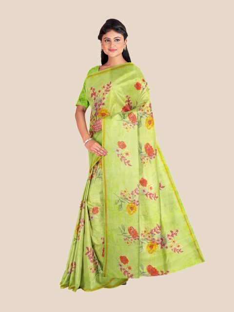 

Kalamandir Yellow & Red Floral Silk Blend Saree