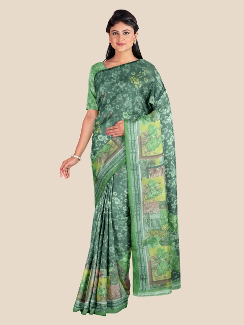 

Kalamandir Green Floral Printed Saree