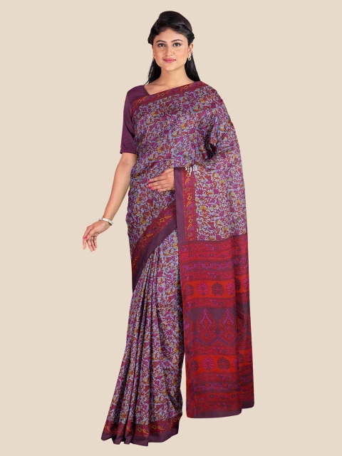 

Kalamandir Red & Grey Floral Printed Saree
