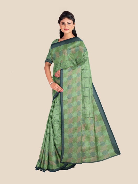 

Kalamandir Green & Navy Blue Silk Blend Saree