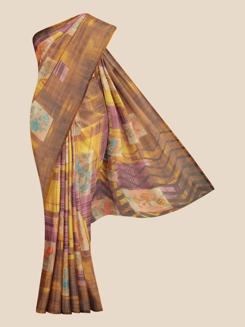 

Kalamandir Mustard & Yellow Floral Saree