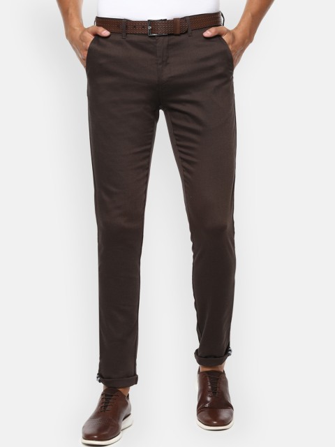 

Van Heusen Sport Men Brown Textured Slim Fit Trousers