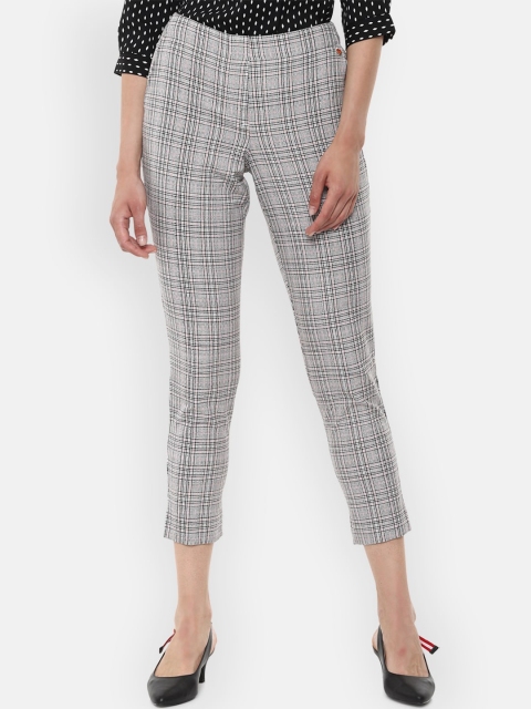 

Van Heusen Woman Grey Checked Cigerette Trousers