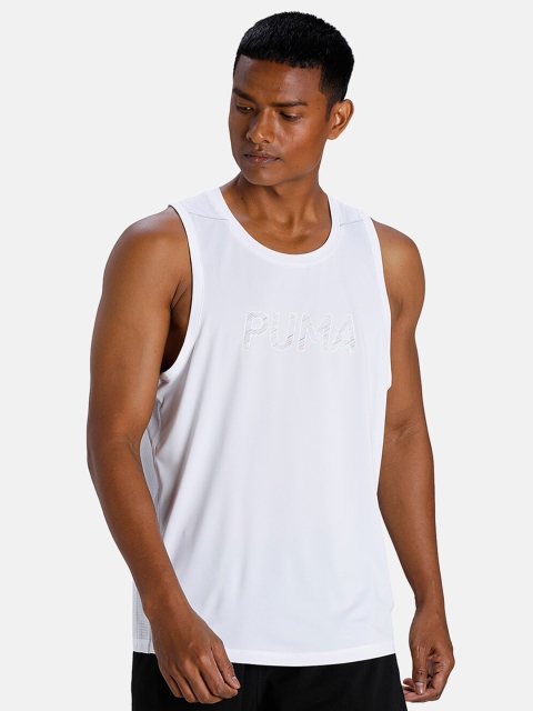 

Puma Men White Brand Logo Printed T-shirt