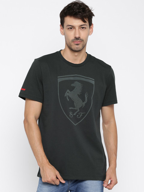 

Puma Men Charcoal Grey Printed Ferrari Big Shield T-Shirt