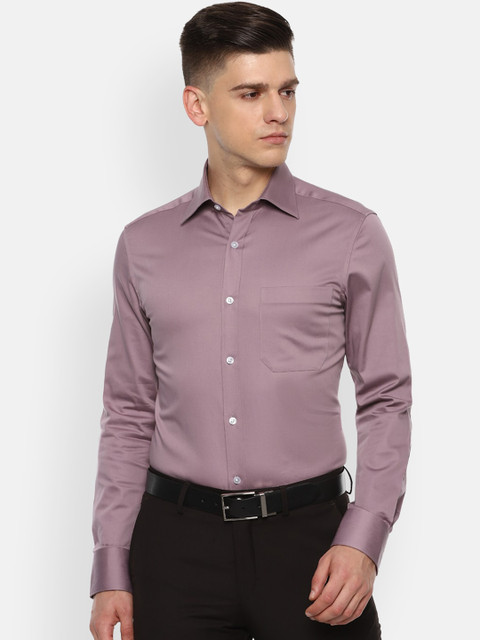 

Louis Philippe Men Purple Opaque Printed Formal Shirt