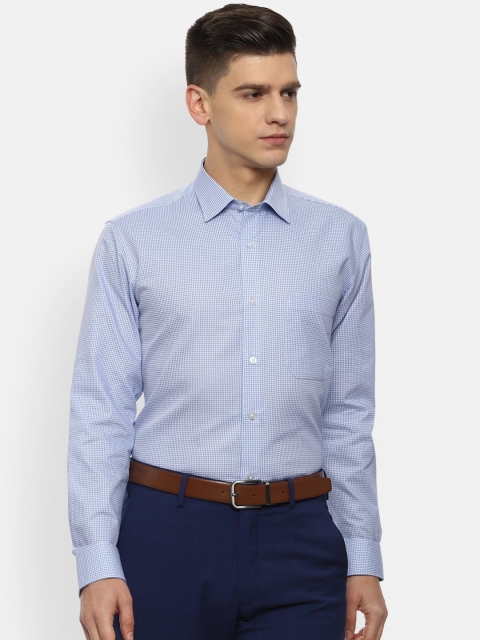 

Louis Philippe Men Blue Slim Fit Micro Checked Formal Shirt