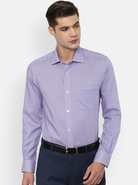 

Louis Philippe Men Purple Micro Checks Opaque Checked Formal Shirt