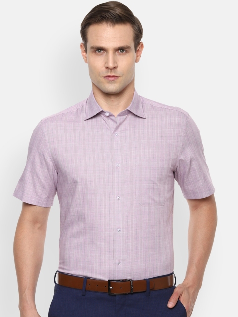 

Louis Philippe Men Purple Opaque Checked Formal Shirt