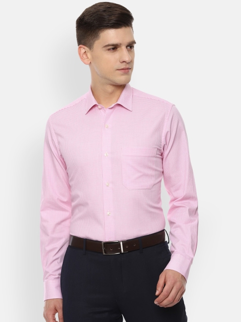

Louis Philippe Men Pink Slim Fit Micro Checks Opaque Checked Formal Shirt