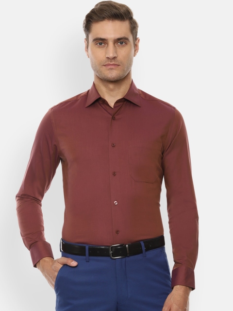 

Louis Philippe Men Maroon Opaque Pure Cotton Formal Shirt