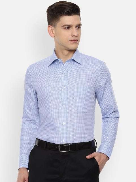

Louis Philippe Men Blue Micro Checked Formal Shirt